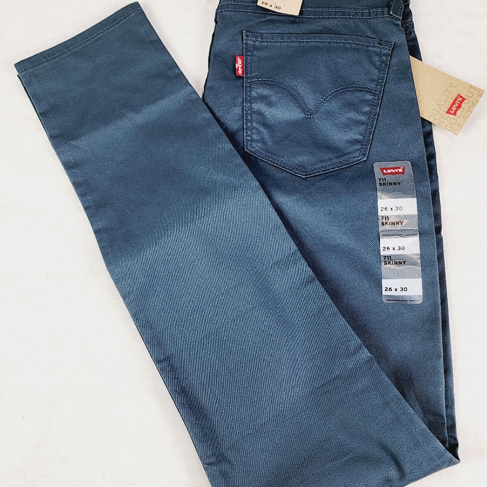 New Tags Women's Levi's 711 Skinny Mid-Rise Jeans Aqua Blue